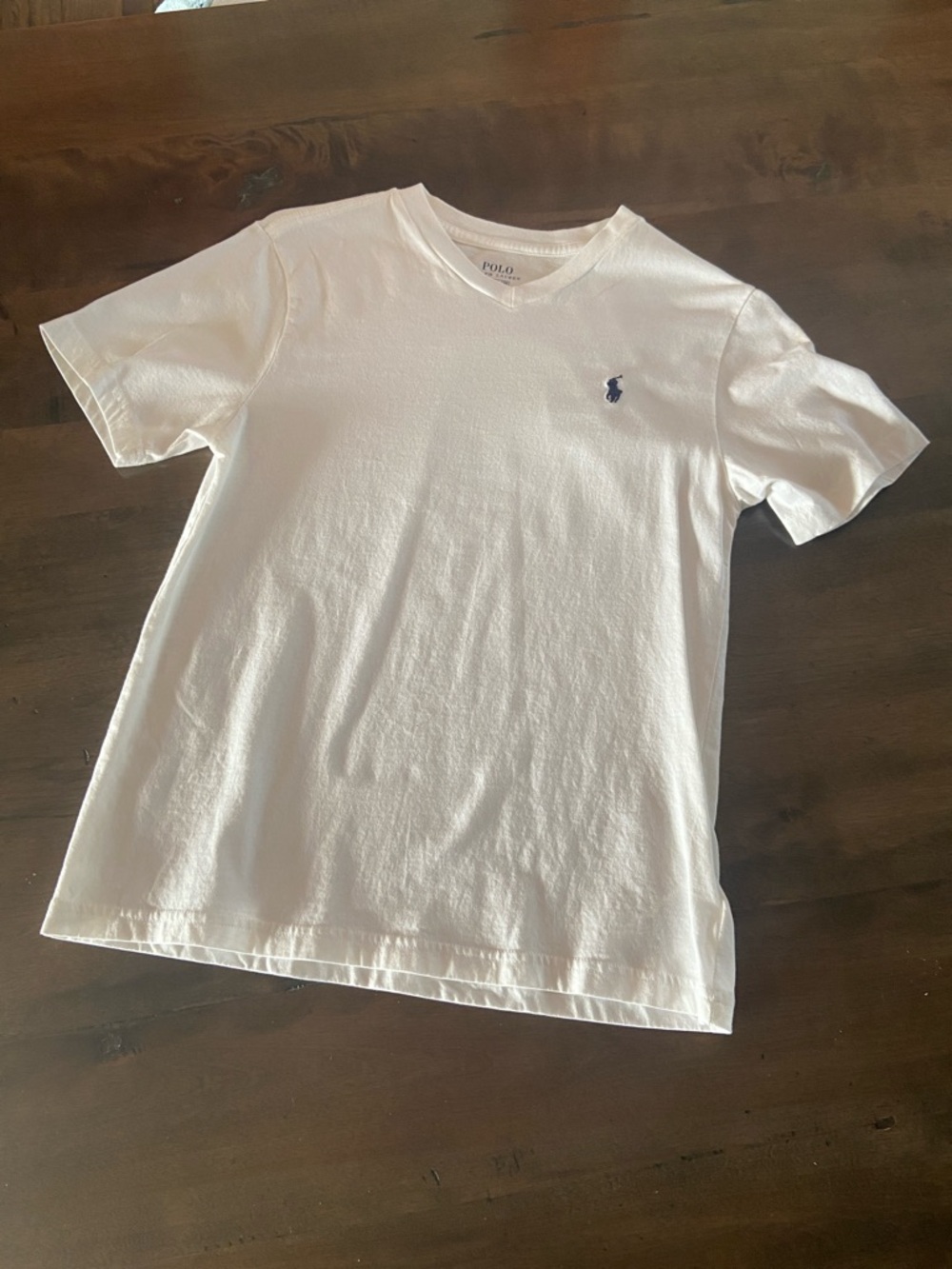 Kids Polo by Ralph Lauren White V-Neck Tee with Signature Pony